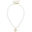 Beaded Gold Silver Cross Necklace For Cheap