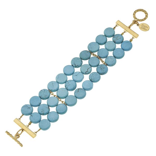 3-Strand Turquoise Row Bracelet Online Sale