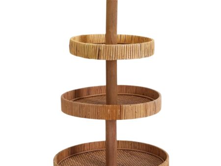 3-Tier Adjustable Rattan Centerpiece Stand - 13.75  x 24  For Cheap