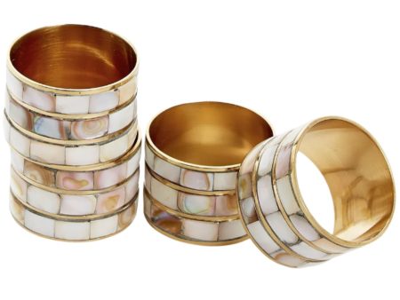 Mother of Pearl Inlaid Napkin Rings - 4 pc. Cheap