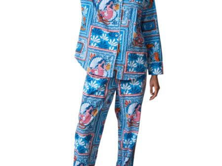 Printfresh Tidal Tapestry Long Pajama Set For Cheap