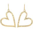 Long Gilded Heart Earrings - 1.8  Online Sale