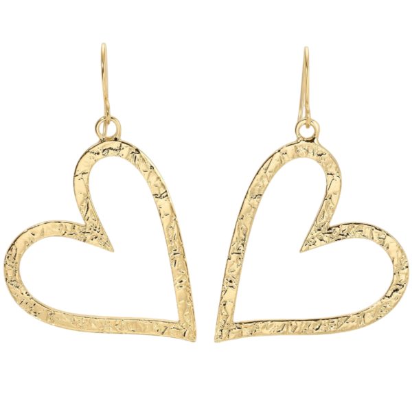 Long Gilded Heart Earrings - 1.8  Online Sale