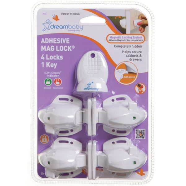 Dreambaby Child-proof Magnetic Cabinet Locks - 4 pc. (w  Key) Online now