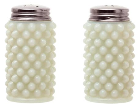 Milk Glass Hobnail Salt & Pepper Shaker Set on Sale