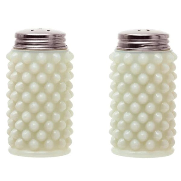 Milk Glass Hobnail Salt & Pepper Shaker Set on Sale