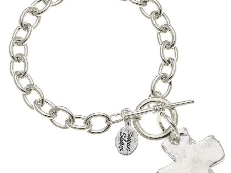 Silver Cross Toggle Bracelet Fashion