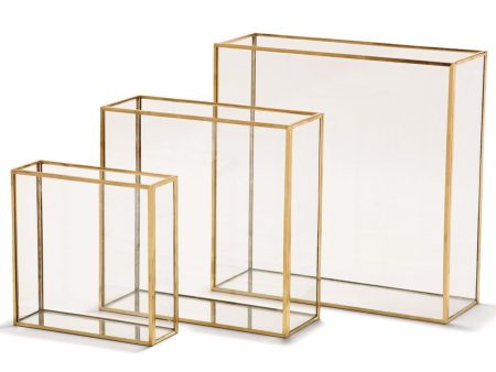 Gold-Trimmed Square Window Vases Online Sale