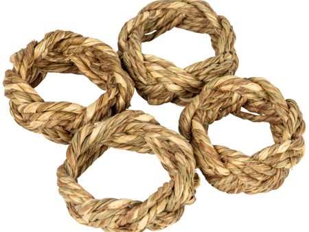 Braided Natural Seagrass Napkin Rings - 4 pc. Online Sale