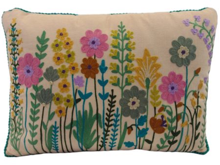 Spring Floral Corduroy Pillow - 12  x 18  For Sale