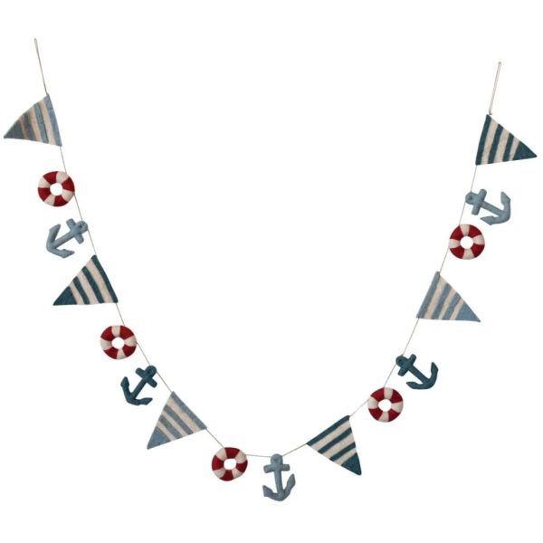 Wool Felt Nautical Anchor Garland - 6  For Sale