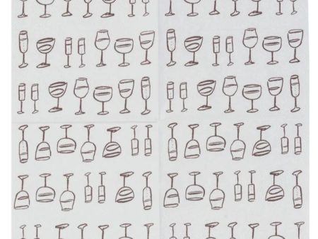 Wine Glass Drawings Cocktail Napkins - 50 pc. Online now