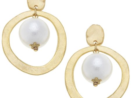 Gold Hoop & Pearl Earrings Hot on Sale