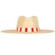 Argelia Red White Palm Hat For Cheap