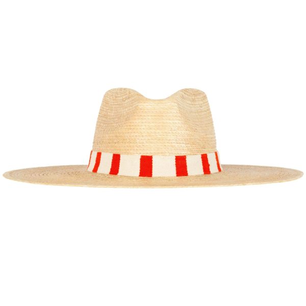 Argelia Red White Palm Hat For Cheap