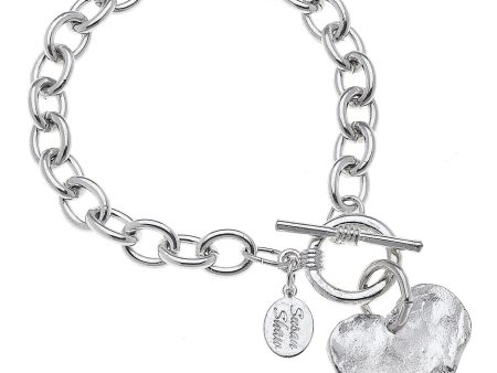 Silver Heart Chain Bracelet on Sale