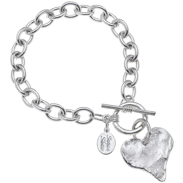 Silver Heart Chain Bracelet on Sale