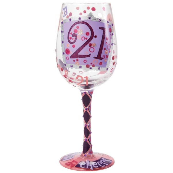 Lolita Hand-Painted Wine Glasses (Birthdays) - 15 oz. Online now