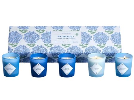 Hydrangea Floral Votive Candles w  Gift Box - 5 pc. Discount