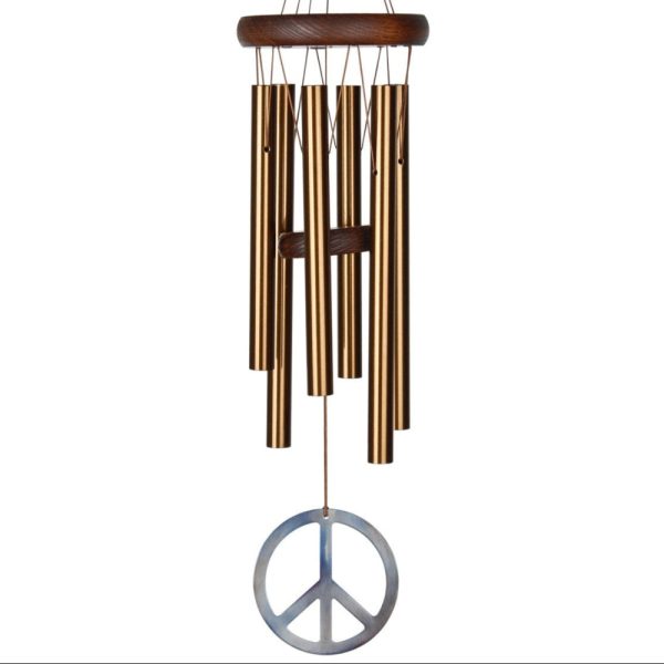 Woodstock Stainless Steel Peace Sign Windchime - 16  For Discount