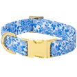 Foggy Dog Cotton Nylon Collar - Blue Roses Cheap