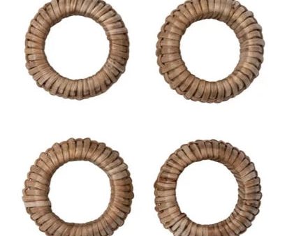 Hand-Woven Rattan Boho Napkin Rings - 4 pc. Supply