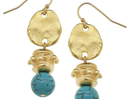 Turquoise Gold Bentley Earrings Discount