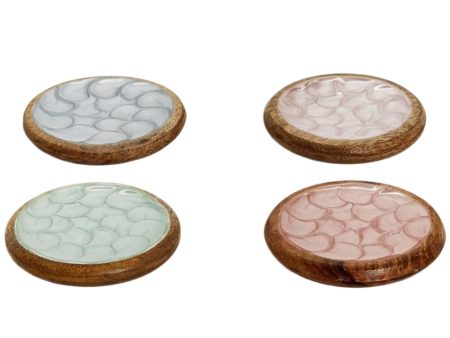 Laquered Mango Wood Drink Coasters - 4 pc. Online