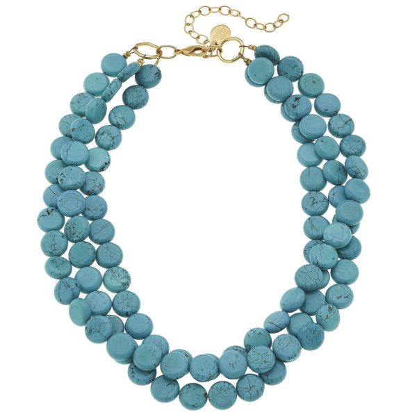 3-Strand Turquoise Gold Necklace Online now