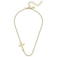 Gold Side Cross Necklace Fashion