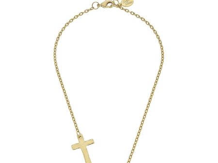 Gold Side Cross Necklace Fashion