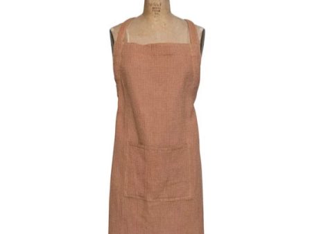 Woven Cotton & Linen Waffle Apron (Terracotta) Online Sale