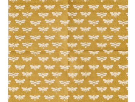 Bee Patterned Paper Cocktail Napkins - 50 pc. on Sale