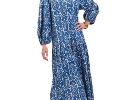 Sara Indigo Drop Waist Maxi Dress Online Sale