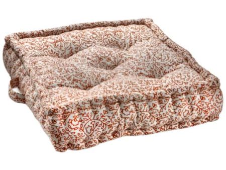 Sienna Vine Pattern Cotton Floor Cushion - 18  x 18  Cheap