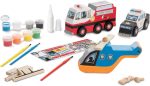 Wooden Rescue Vehicles Paint & Decoration Set on Sale