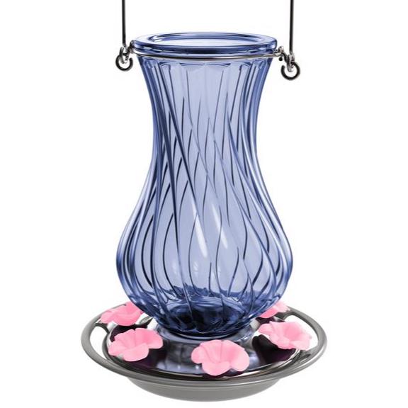 Nature s Way Periwinkle Antique Glass Hummingbird Feeder - 32 oz. Hot on Sale