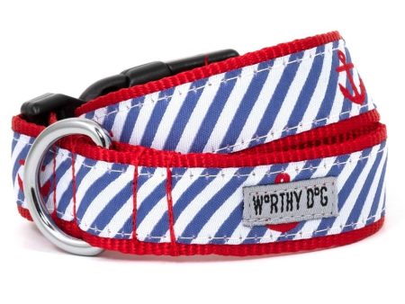 Worthy Dog Collar - Navy Stripes For Cheap