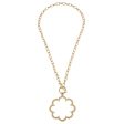 Belle Studded Flower T-Bar Necklace Online now