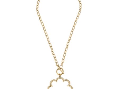 Belle Studded Flower T-Bar Necklace Online now