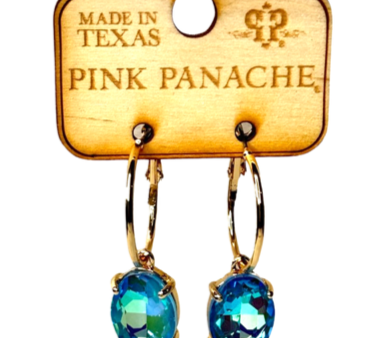 Pink Panache Oval Rhinestone Earrings Fashion