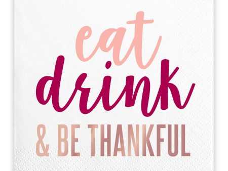 Eat, Drink, & Be Thankful  Beverage Napkins - 20 pc. For Discount