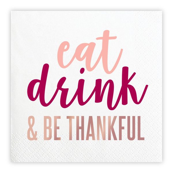 Eat, Drink, & Be Thankful  Beverage Napkins - 20 pc. For Discount