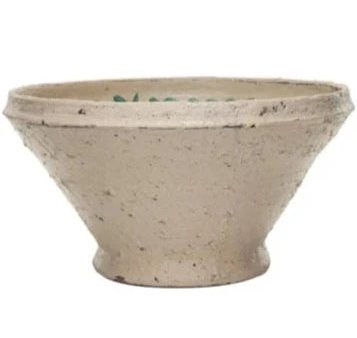 Hand-Painted Patterned Terracotta Bowl - 16.5  Online now