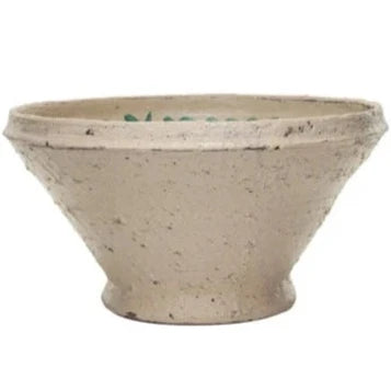 Hand-Painted Patterned Terracotta Bowl - 16.5  Online now