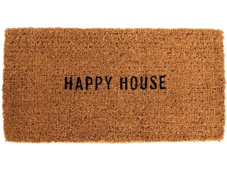 Happy House  Natural Coir Mat - 32  x 16  For Sale