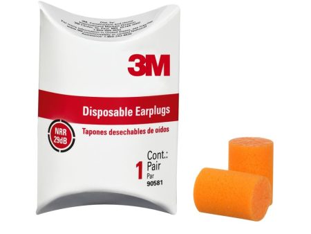 3M 29 dB Disposable Ear Plugs - Orange - 1 Pair Online Hot Sale