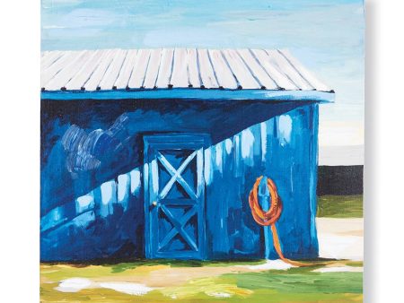 The Blue Barn  Giclee - 30  x 30  For Cheap