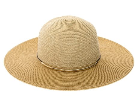 Boardwalk Style Straw Sun Hat with Gold Charm For Sale