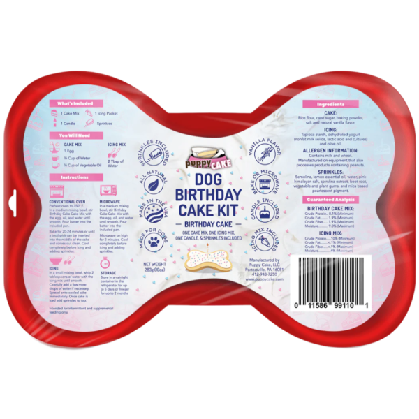 Puppy Cake Birthday Cake Kit for Dogs - 10 oz. Fashion